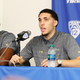 Cody Riley and LiAngelo Ball of UCLA speak to the media during a press conference at Pauley Pavilion on Nov. 15, 2017, in Los Angeles (Josh Lefkowitz/Getty Images)